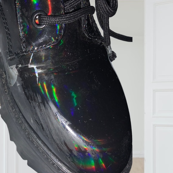 Guess Iridescent Platform Zip Up Boots Size 7M - Picture 5 of 11